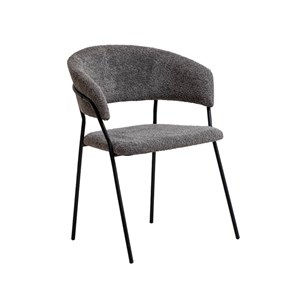 Chaise tissu bouclette grise kanoa