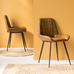 Chaise design cuir naturel