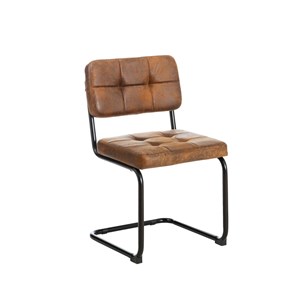 Chaise cantilever en microfibre marron (lot de 2)