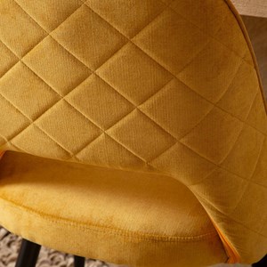 Chaise en velours moutarde rumba (lot de 2)