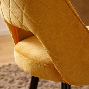 Chaise en velours moutarde rumba (lot de 2)