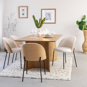 Chaise en tissu bouclette