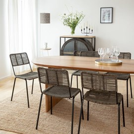 Chaise en métal et jute