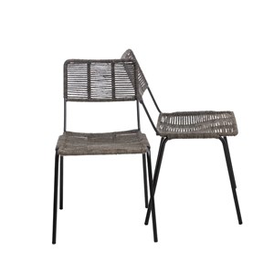 Chaise en métal et jute