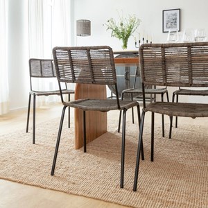 Chaise en métal et jute