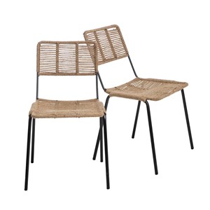 Chaise en métal et jute naturel