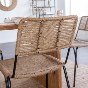 Chaise en métal et jute naturel