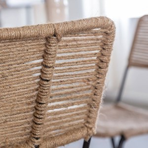 Chaise en métal et jute naturel