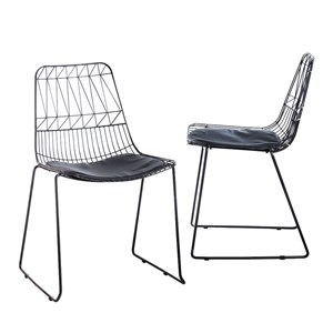 Chaise design en métal noir (lot de 2)