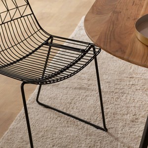 Chaise design en métal noir (lot de 2)