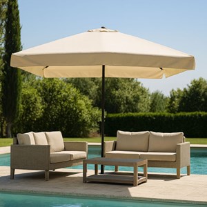 Palerme parasol ecru carré 2,95 x 2,95 m
