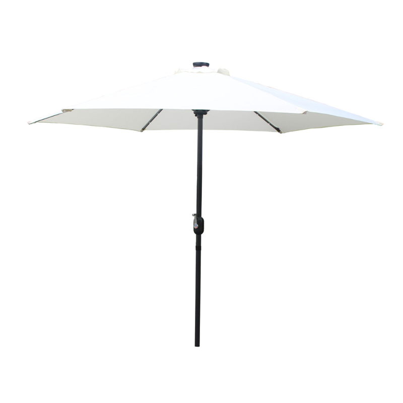 Amalfi parasol droit rond led diamètre 2,7 m écru