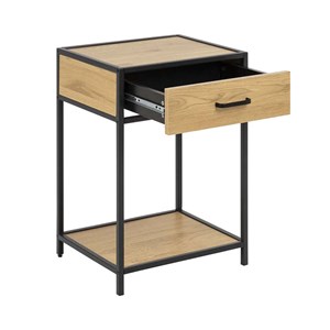 Factory lot de 2 tables de chevet avec tiroir bois et métal