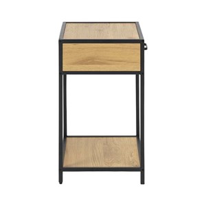 Factory lot de 2 tables de chevet avec tiroir bois et métal