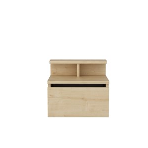 Visby table de chevet murale bois avec tiroir et étagère