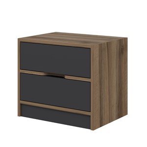 Molde table de chevet bois et gris 2 tiroirs