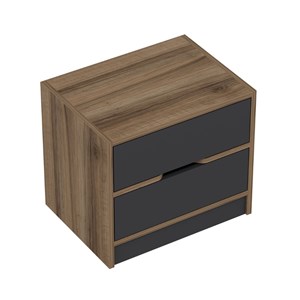 Molde table de chevet bois et gris 2 tiroirs