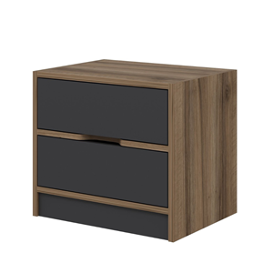 Molde table de chevet bois et gris 2 tiroirs