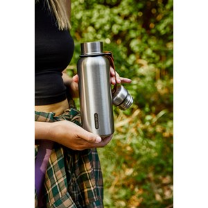 Gourde isotherme-noir-500ml-en acier inox-24h chaud  12h froid Noir