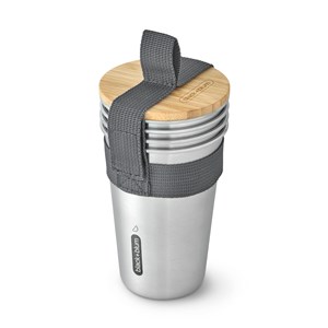 Set de 4 verres en acier inox 500ml-planche en bambou et décapsuleur Argenté