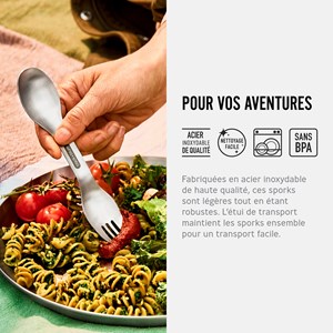 Set de 4 sprok en acier inox-haute qualité Argenté