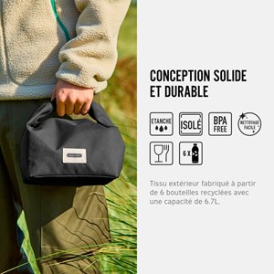 Lunch bag isotherme- noir-6,7l-étanche-eco-responsable Noir