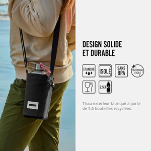 Sac à bouteille isotherme-noir-avec poche sécurisé Noir
