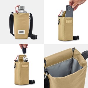 Sac à bouteille isotherme-beige-avec poche sécurisé Beige
