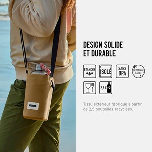 Sac à bouteille isotherme-beige-avec poche sécurisé Beige