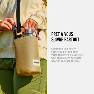 Sac à bouteille isotherme-beige-avec poche sécurisé Beige