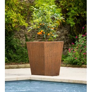 Jardinière carré en acier corten