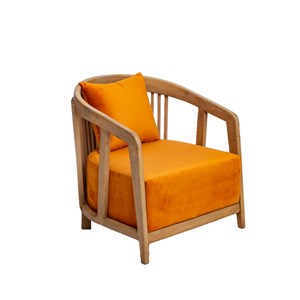 Fauteuil en bois de manguier et velours