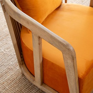 Fauteuil en bois de manguier et velours