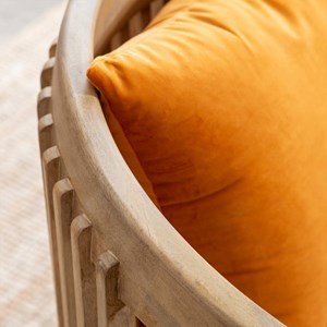 Fauteuil en bois de manguier et velours