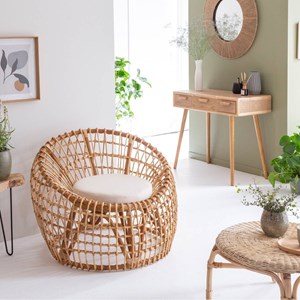 Fauteuil lune en rotin 1 place moon