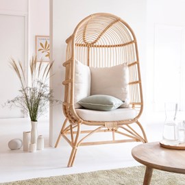 Fauteuil confort haut en rotin rattan