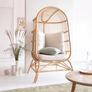 Fauteuil haut en rotin rattan