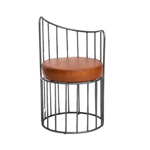 Fauteuil en cuir et métal