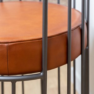 Fauteuil en cuir et métal