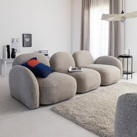 Canapé 3 modules tissu bouclette