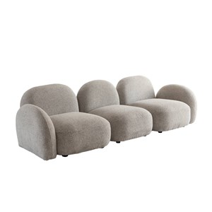 Canapé 3 modules tissu bouclette