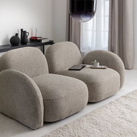 Canapé modulable 2 places tissu bouclette