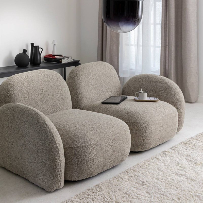 Canapé modulable 2 places tissu bouclette