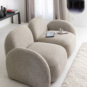 Canapé modulable 2 places tissu bouclette