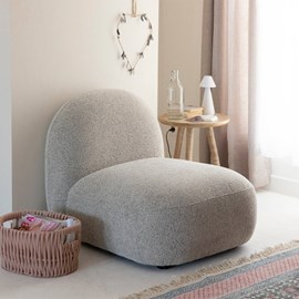 Fauteuil 1 place en tissu bouclette
