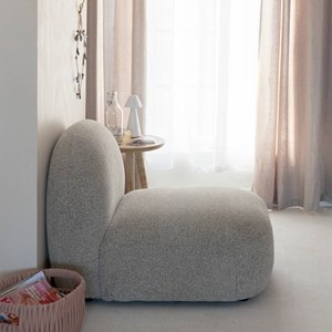 Fauteuil 1 place en tissu bouclette