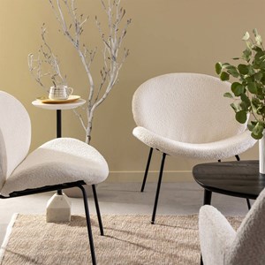 Fauteuil en tissu bouclette kanoa