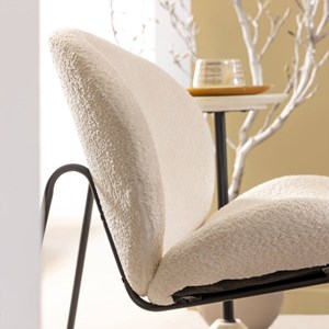 Fauteuil en tissu bouclette