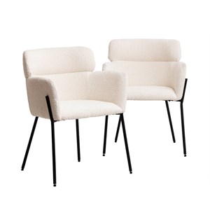 Fauteuil en tissu bouclette blanc kanoa
