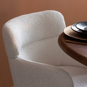 Fauteuil en tissu bouclette blanc kanoa